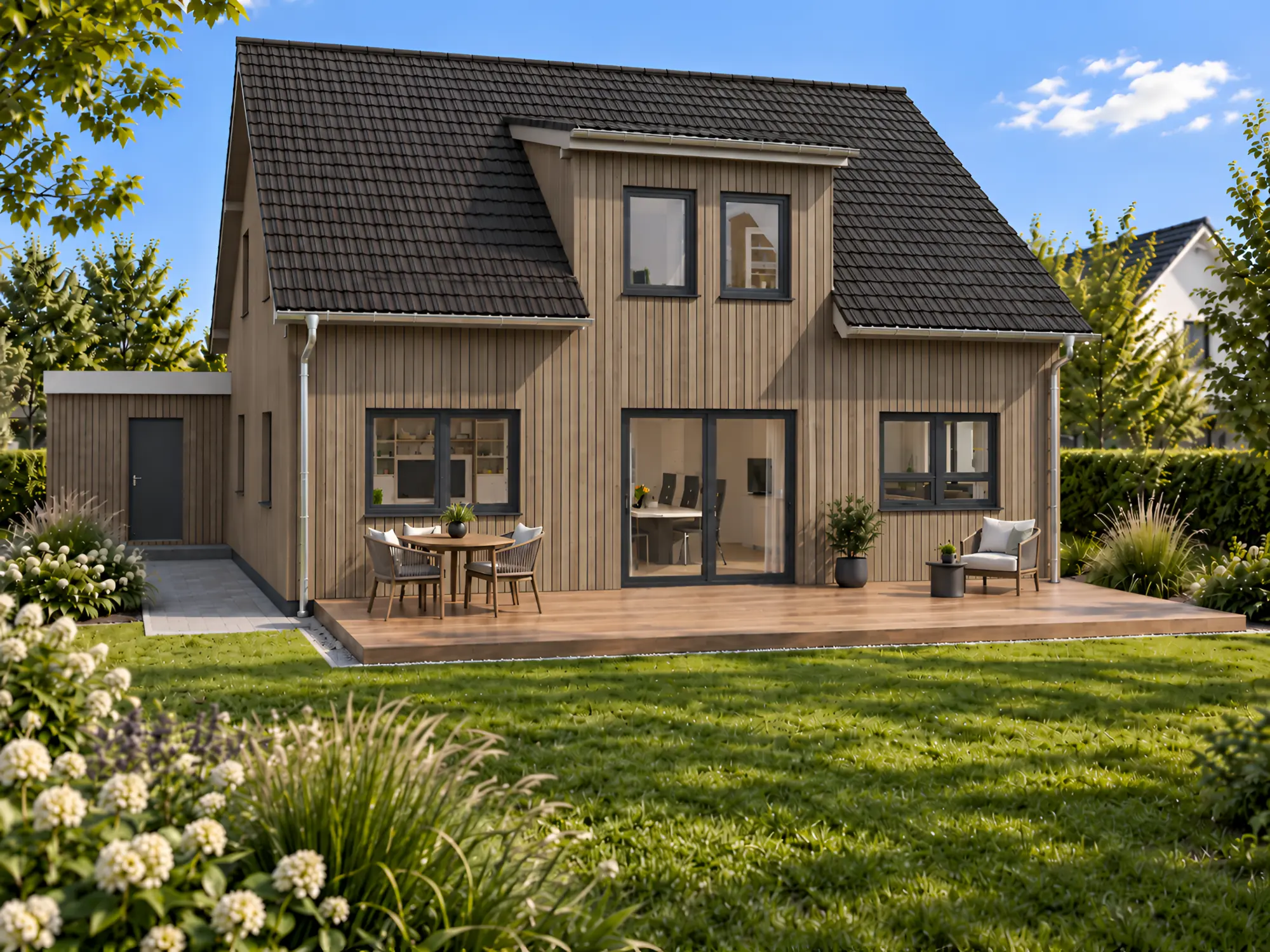Terrasse, Perspektive 2 – Variante Holzfassade