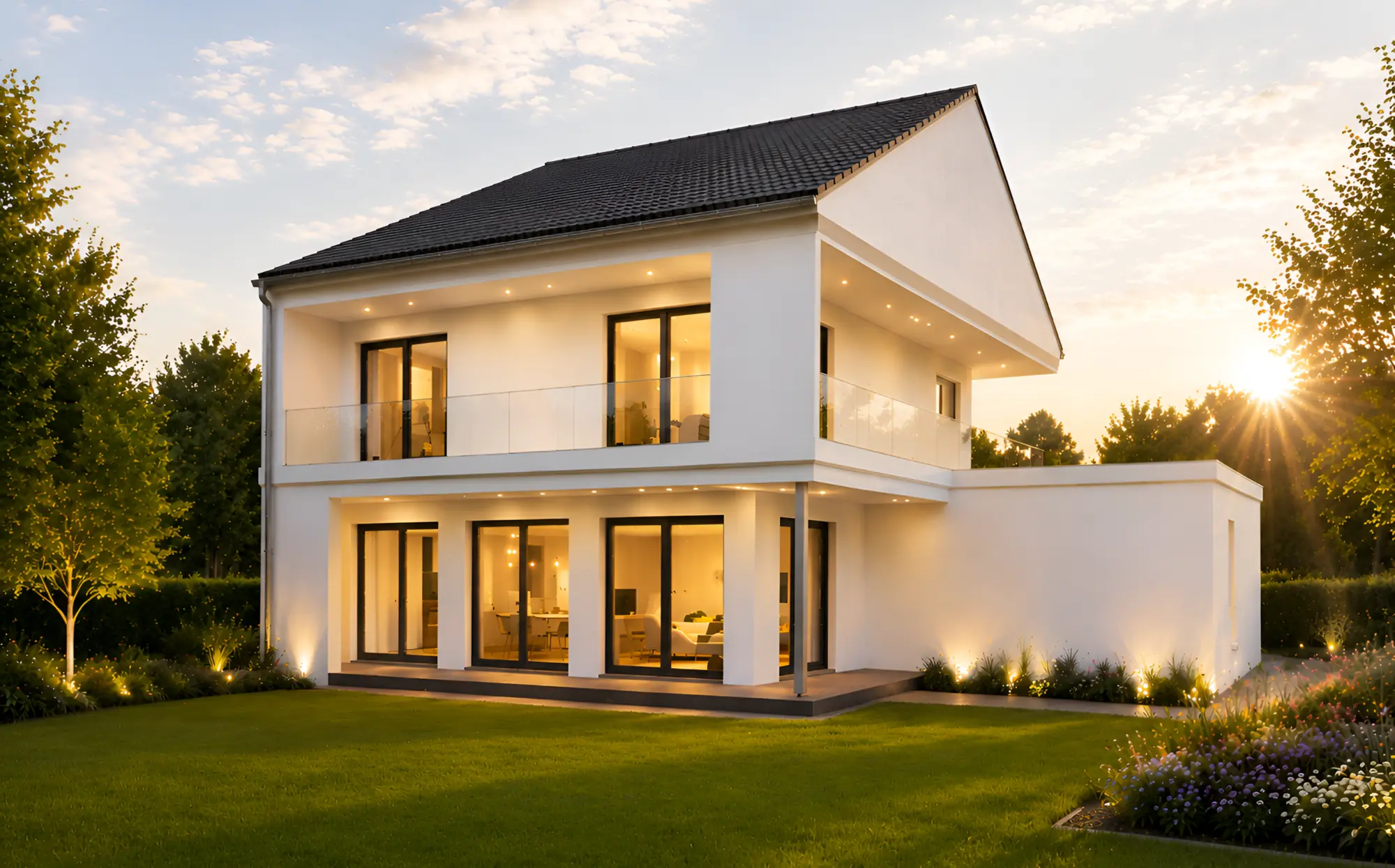 Planidee Vision 193, Gartenansicht mit großen Fensterflächen